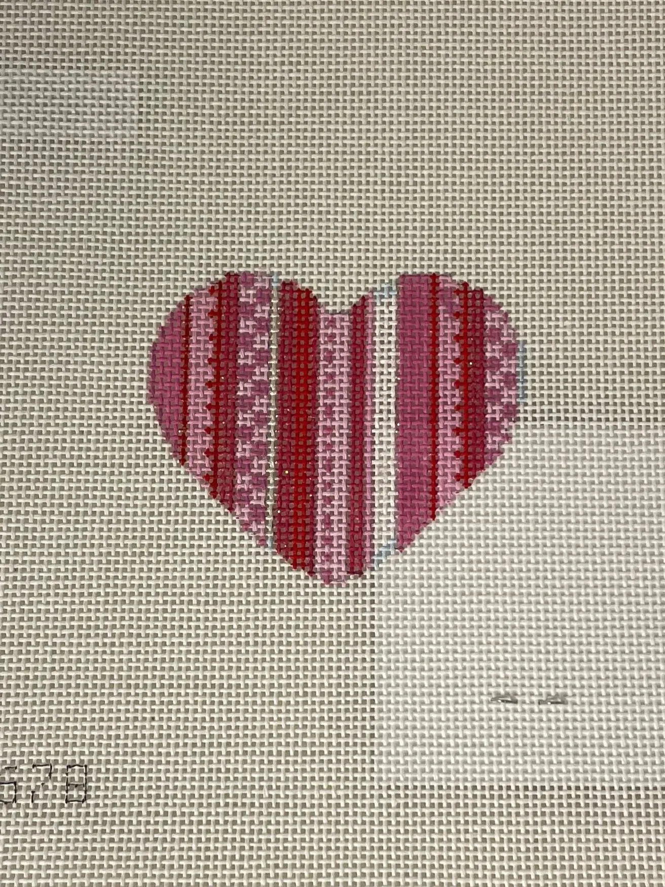 * Associated Talents HE678 Multi Stripe Pink Mini Heart