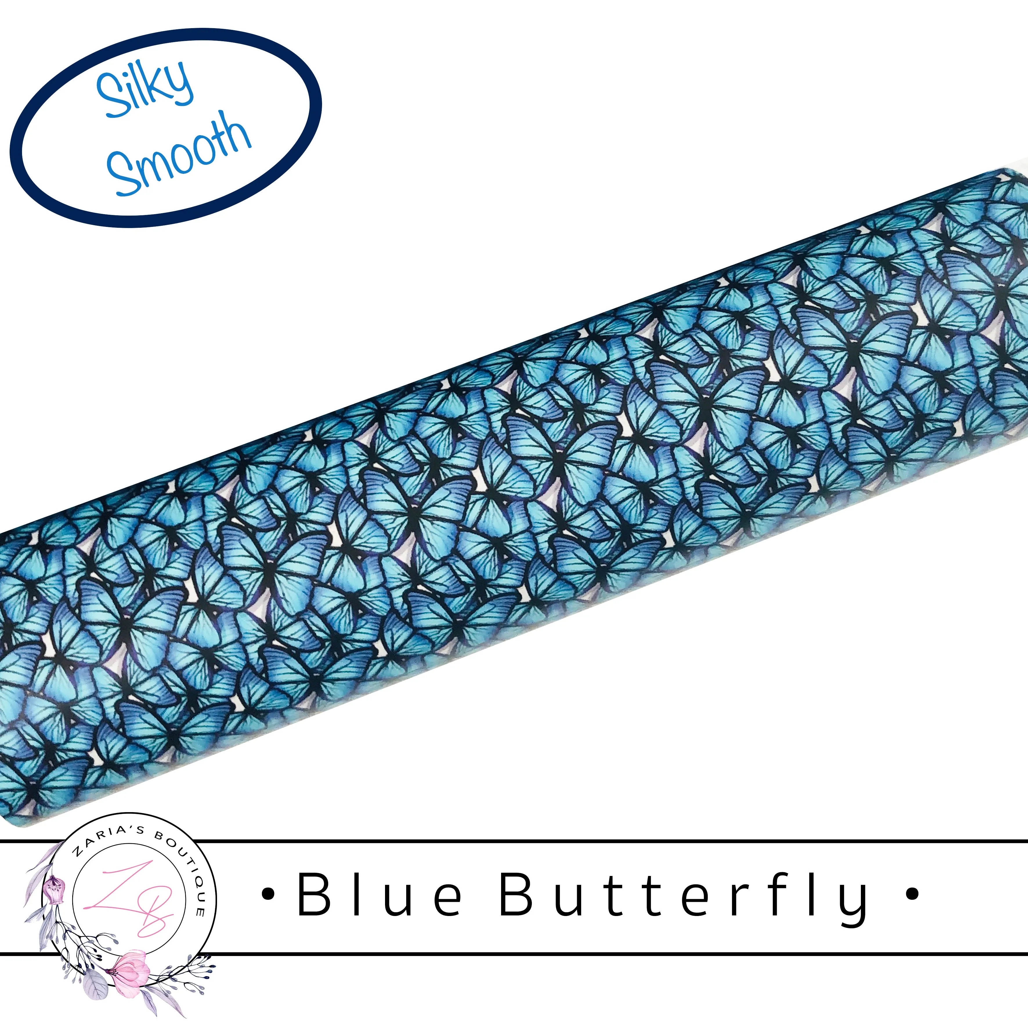 • Blue Butterfly • Smooth Vegan Faux Leather
