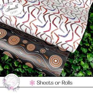 ⋅ Boomerangs & Dot Trails ⋅ Custom Luxe Vegan Faux Leather ⋅ Sheets Bundles or Rolls! ⋅