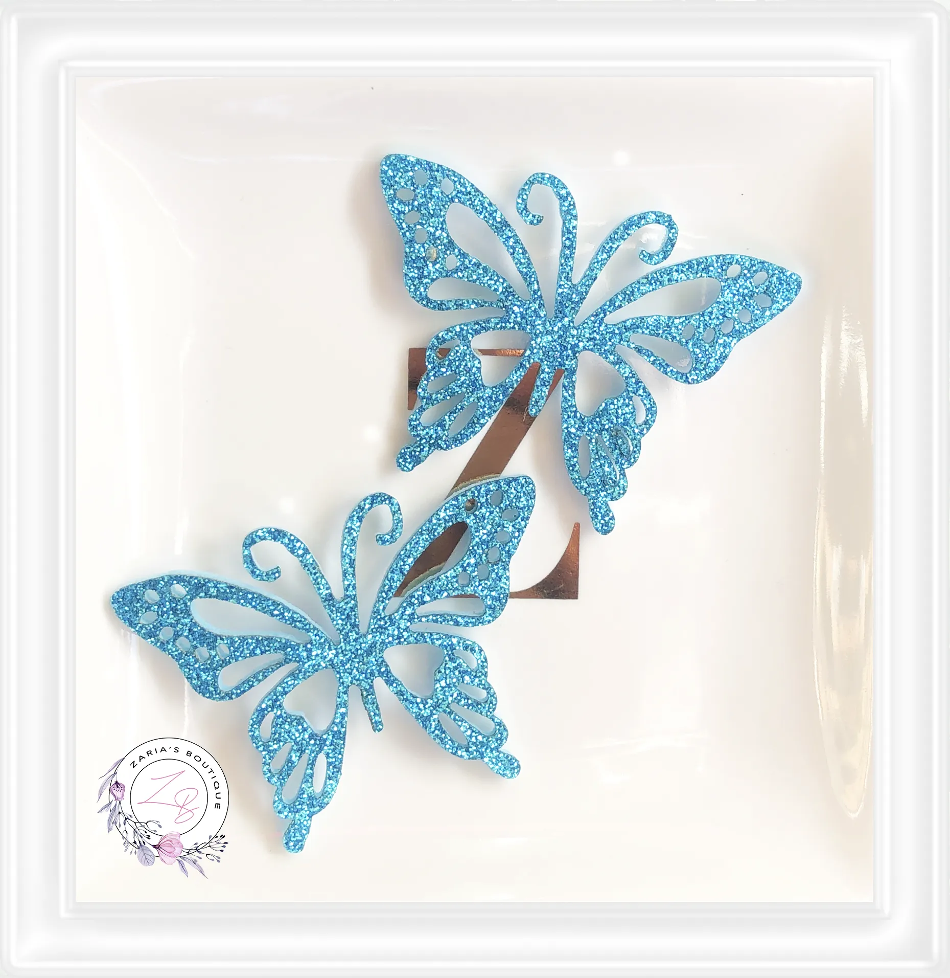 ⋅ Butterfly Appliques Glitter Faux Leather ⋅ 2 pc ⋅
