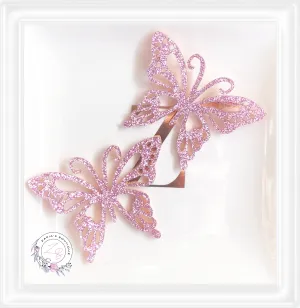 ⋅ Butterfly Appliques Glitter Faux Leather ⋅ 2 pc ⋅