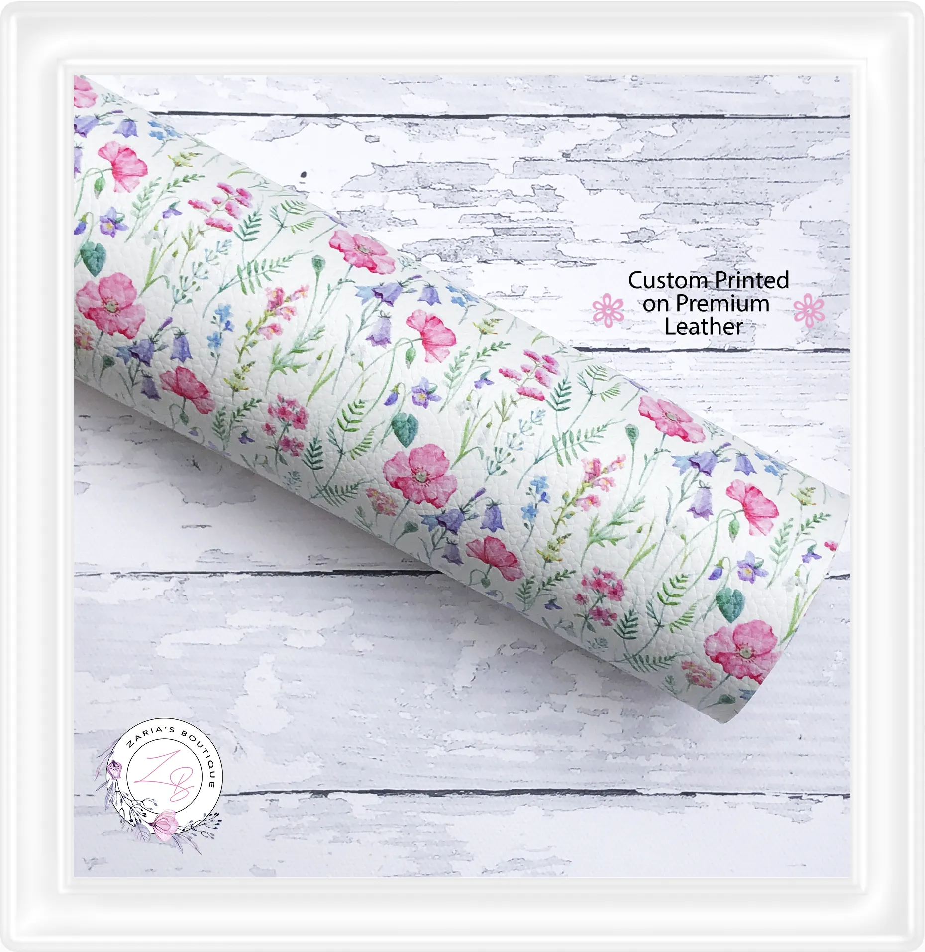 ⋅ Cottage Garden ⋅ Custom Vegan Faux Leather ⋅ Sheets Or Rolls!