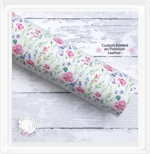 ⋅ Cottage Garden ⋅ Custom Vegan Faux Leather ⋅ Sheets Or Rolls!