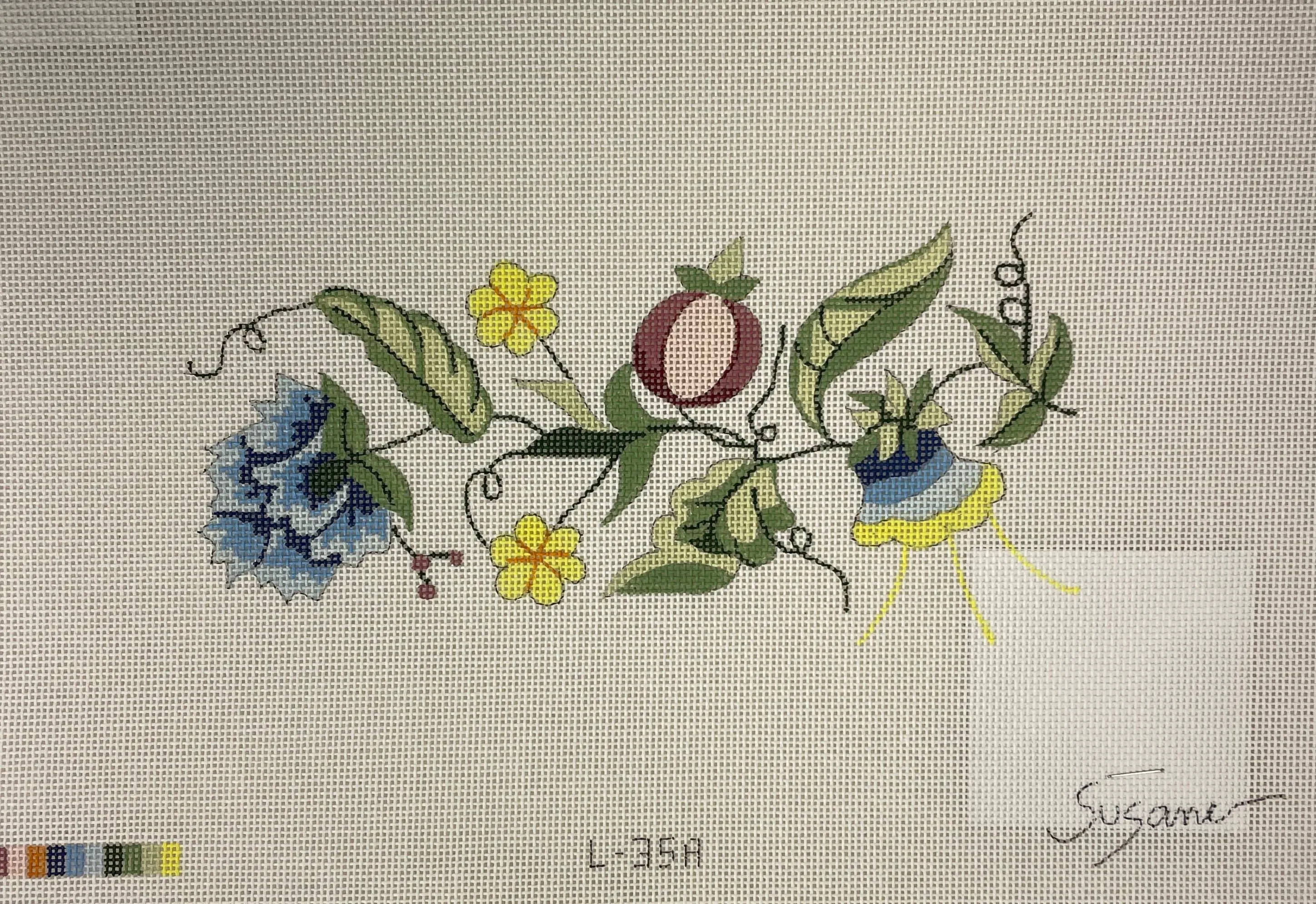 * Designs by Suzanne L35A Jacobean Spray Canvas