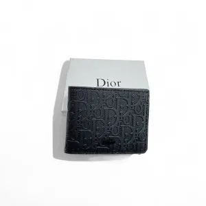 🖤 Dior Oblique Embossed Black Leather Wallet – Men’s Luxury Bifold 🖤