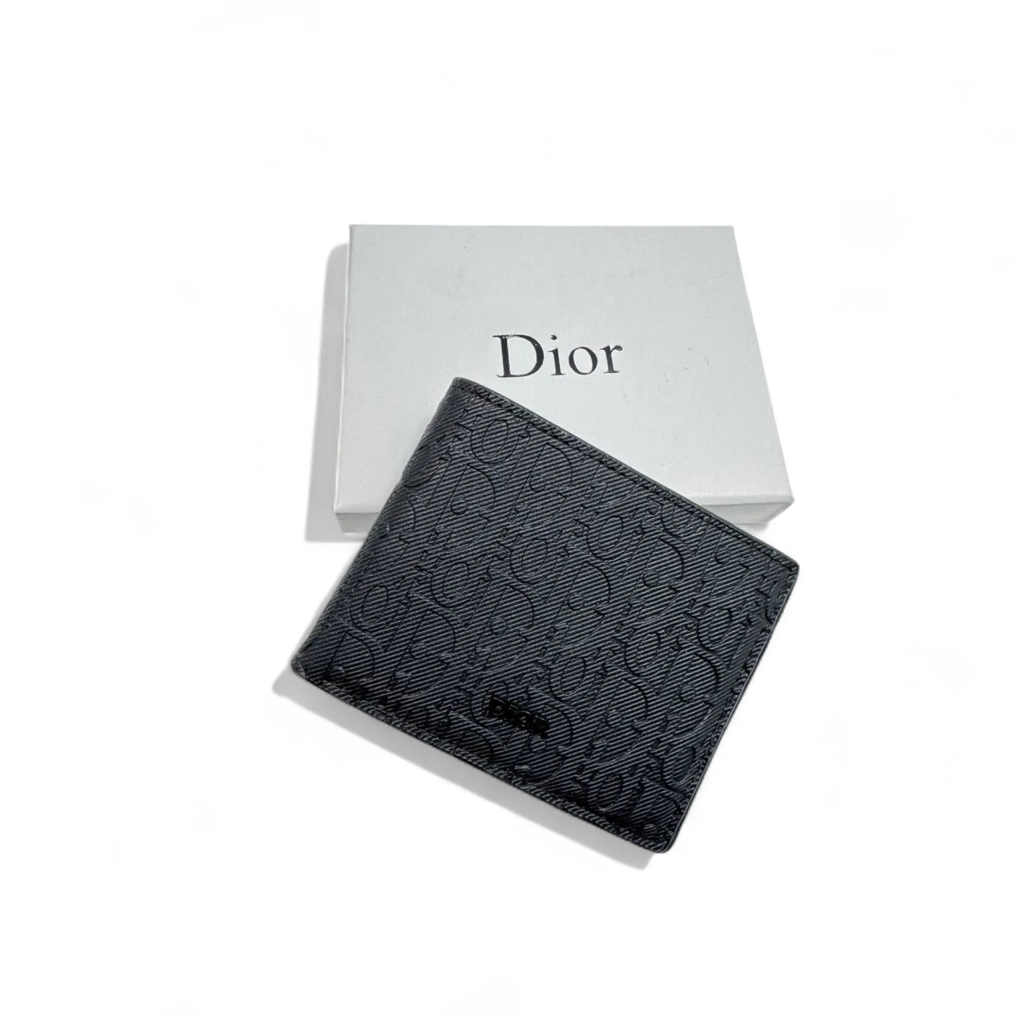 🖤 Dior Oblique Embossed Black Leather Wallet – Men’s Luxury Bifold 🖤