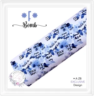 ⋅ F Bomb Blue Rose Floral ⋅ Exclusive Luxe Vegan Faux Leather ⋅ Sheets or Rolls! ⋅