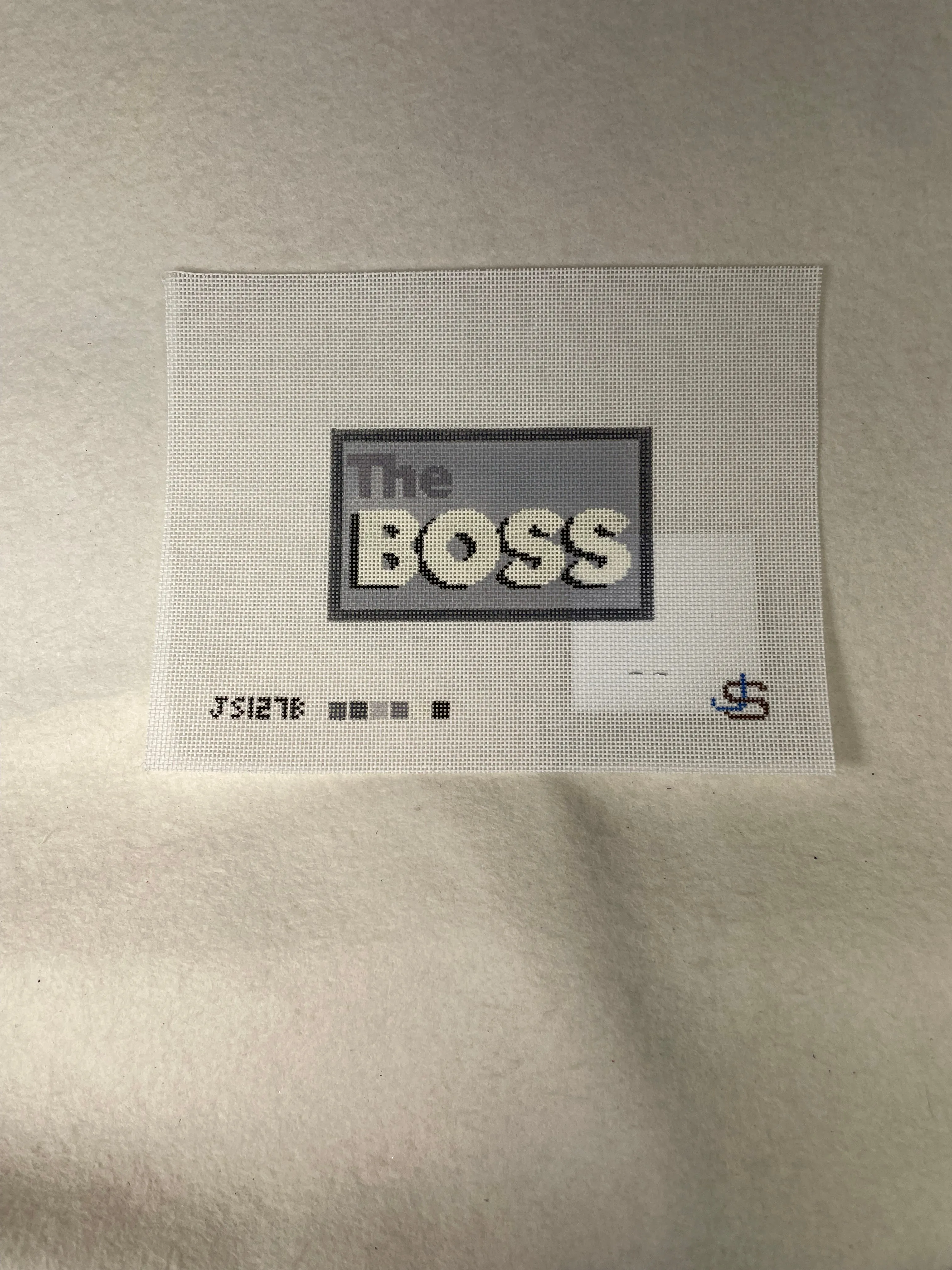 * Jeni Sandberg JS127B  The Boss Paperweight Canvas- Greyscale and Bold
