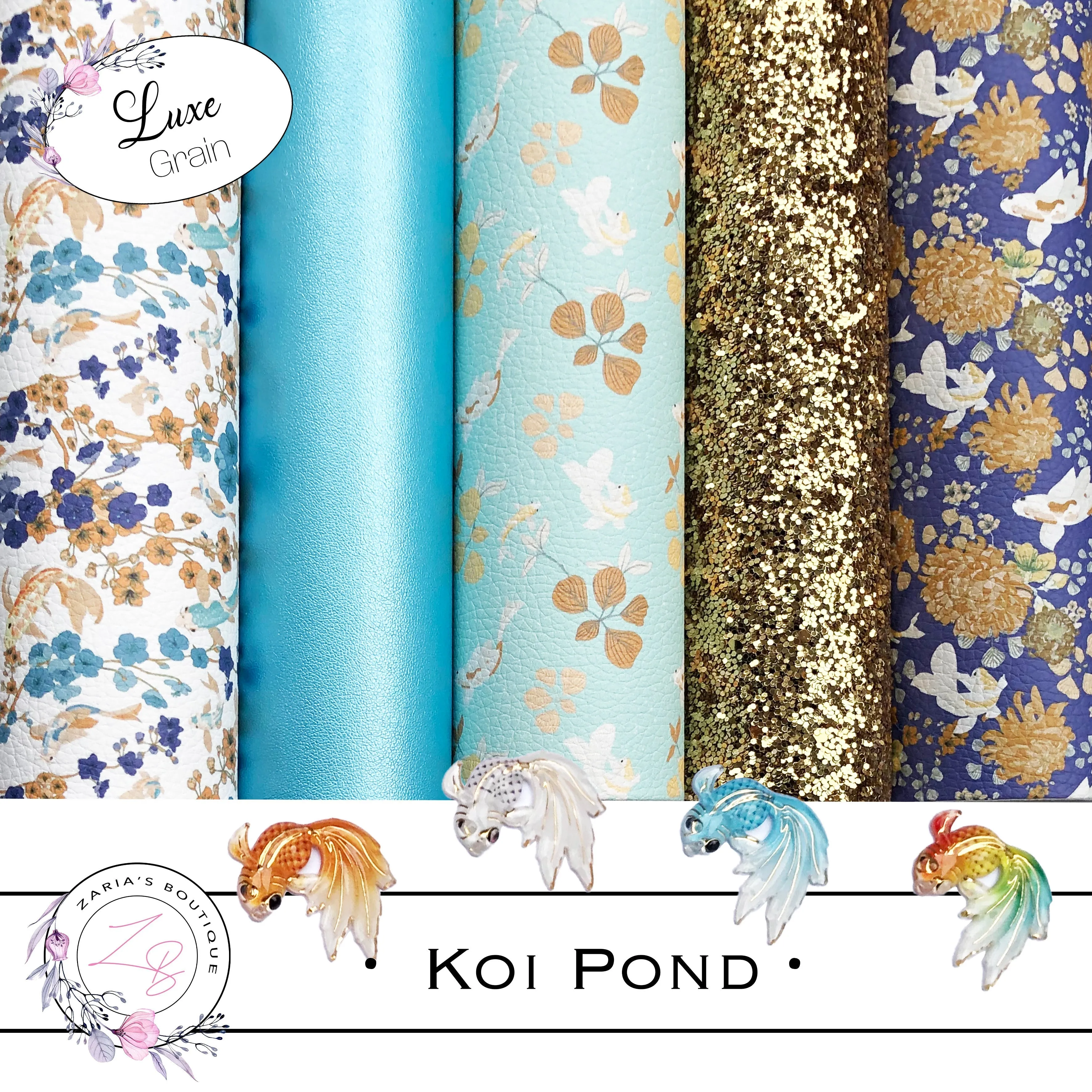 ⋅ Koi Pond ⋅ Premium Floral Vegan Faux Leather