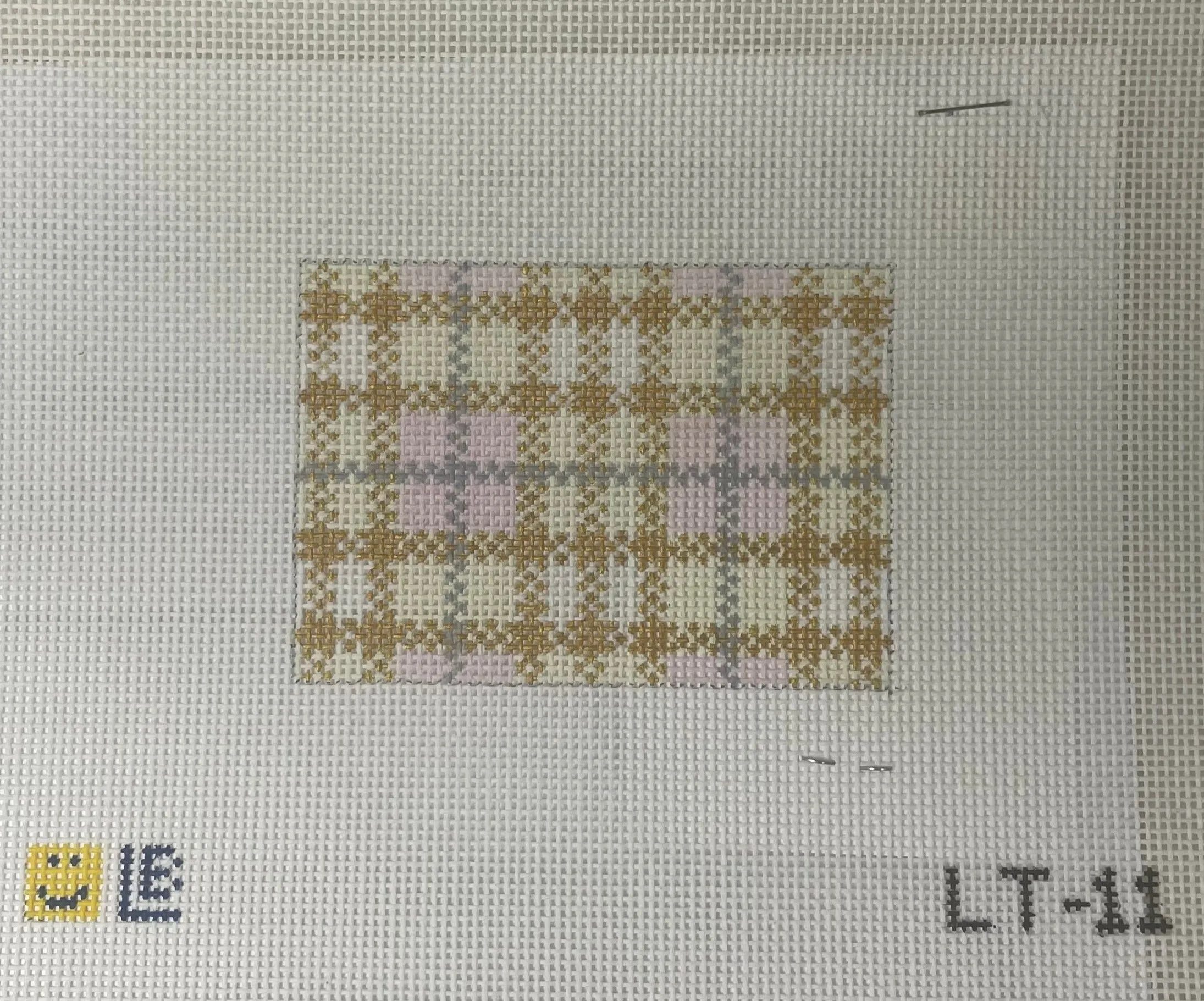 * Lauren Bloch LT11 Wedding Gold Plaid Luggage Tag