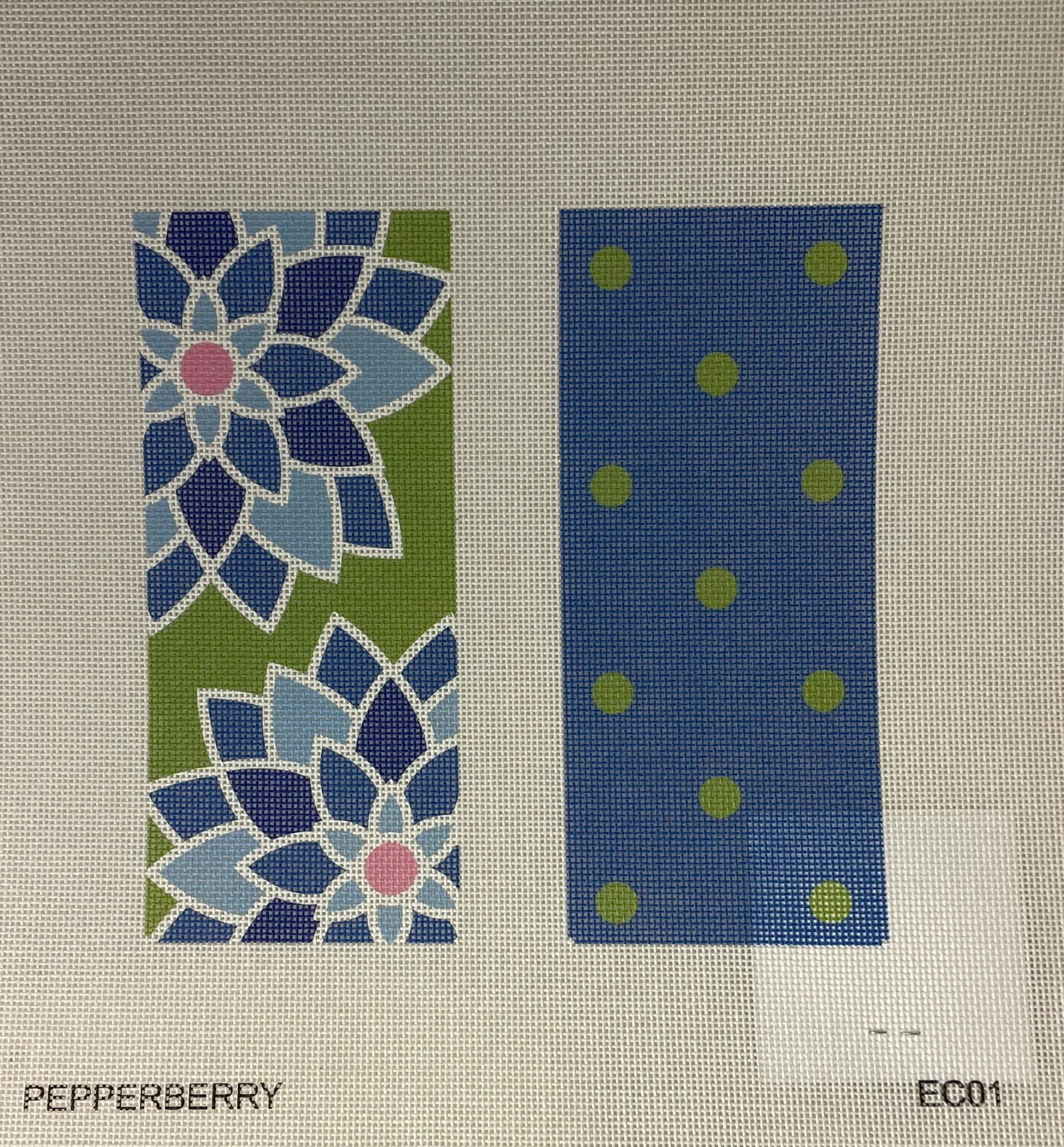 * Pepperberry Designs EC01 Graphic Flower Eyeglass Case, Blue