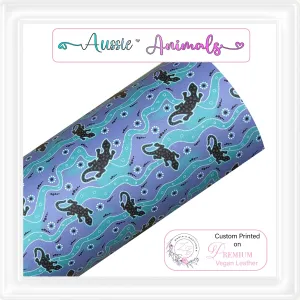 ⋅ Periwinkle Lizards ⋅ Custom Printed Australiana Vegan Faux Leather ⋅