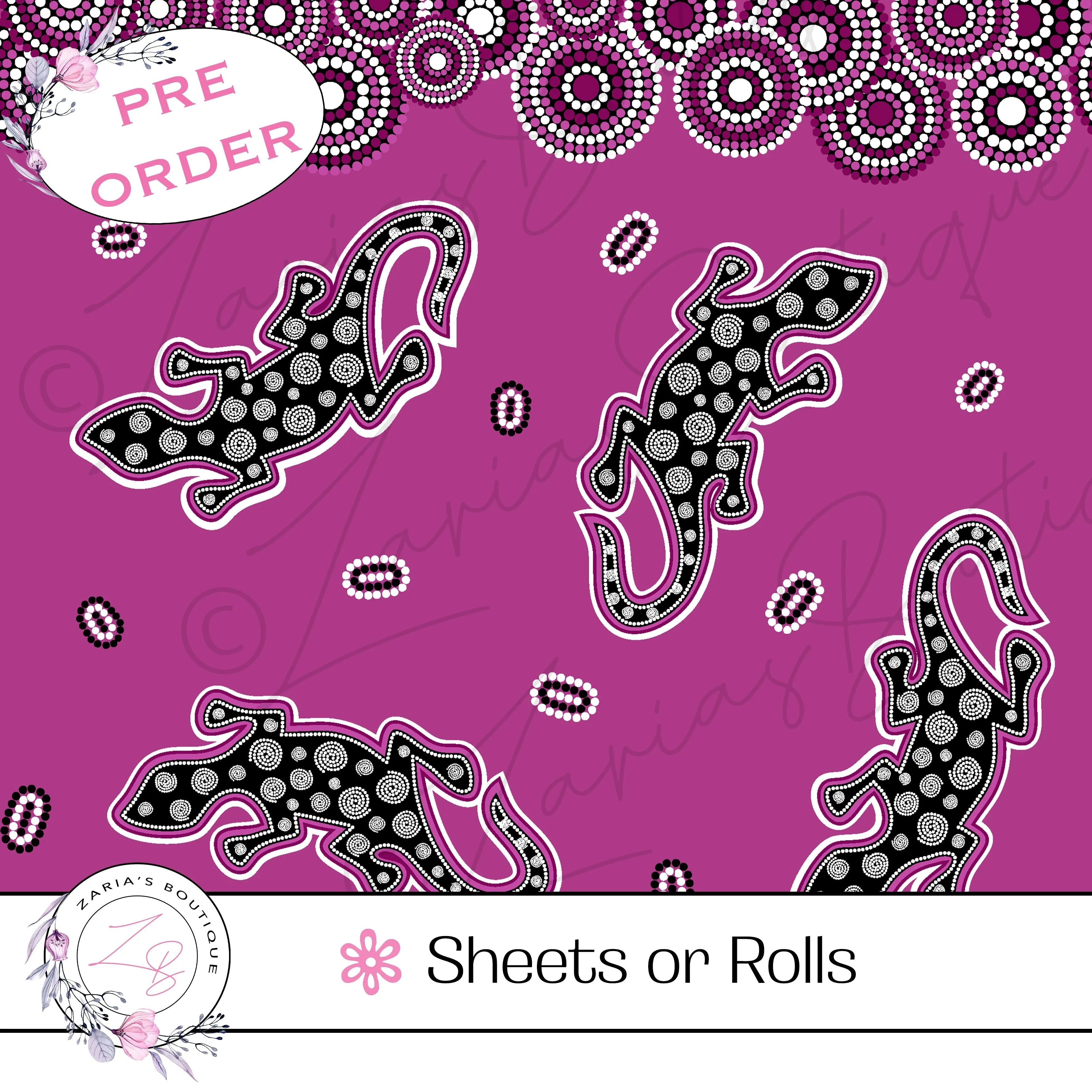⋅ Periwinkle Lizards ⋅ Custom Printed Australiana Vegan Faux Leather ⋅