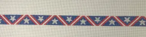 * Susan Roberts Needlepoint 1938 Stars and Stripes Dog Collar- 18m