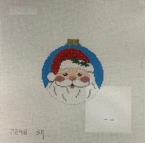 * Susan Roberts Needlepoint 7246 Santa Face- 3in round