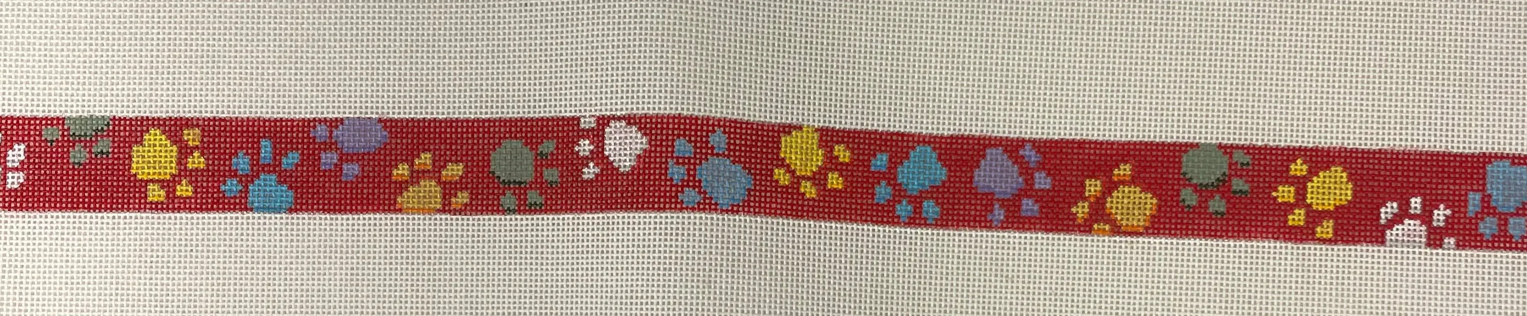 * Susan Roberts Needlepoint C1903 Dog Paw Dog Collar