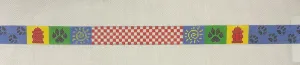 * Susan Roberts Needlepoint MH1901 Checker and Paws Dog Collar, primary