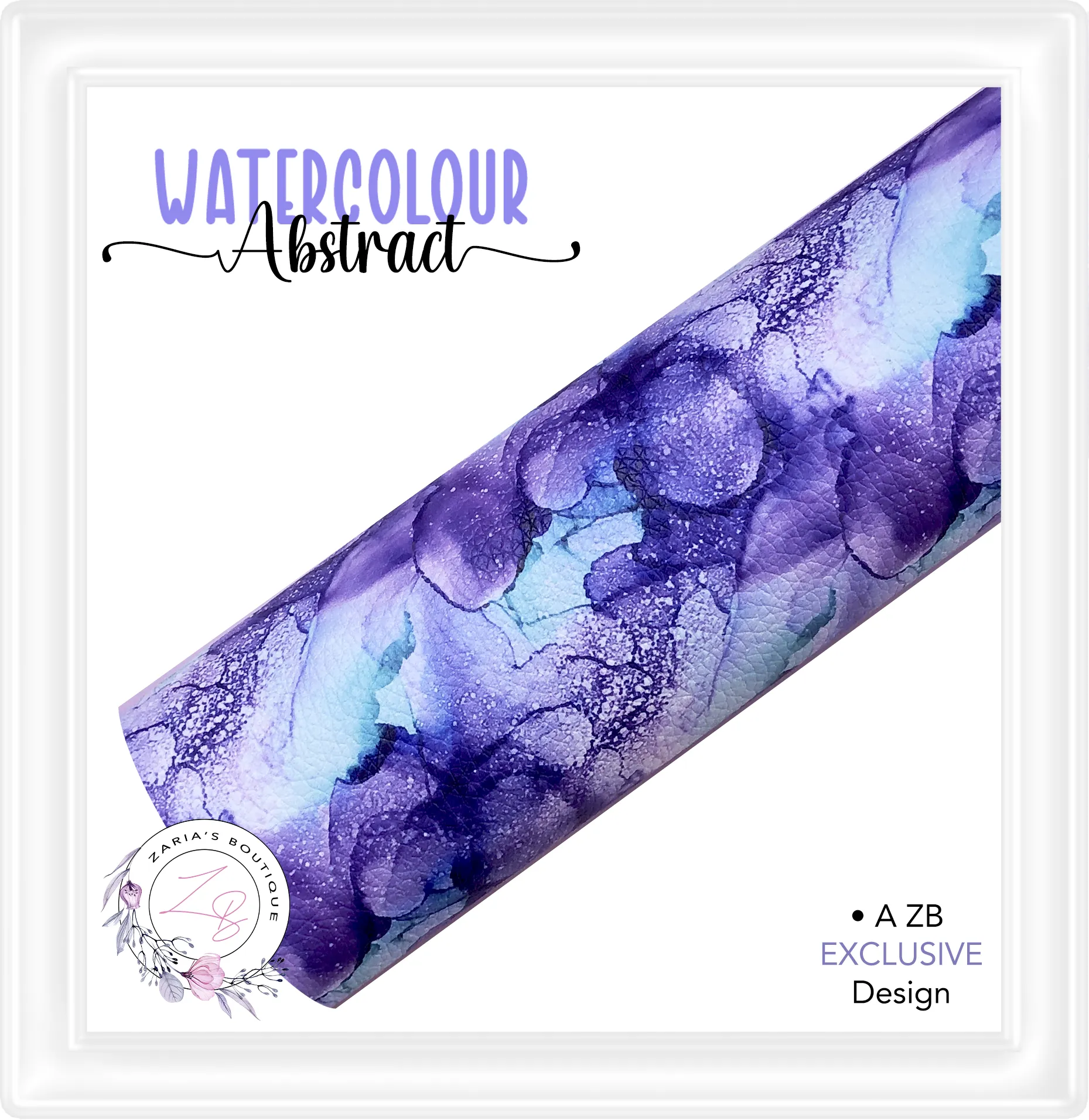 ⋅ Watercolour Abstract ⋅ Custom Luxe Vegan Faux Leather ⋅ Sheets or Rolls! ⋅