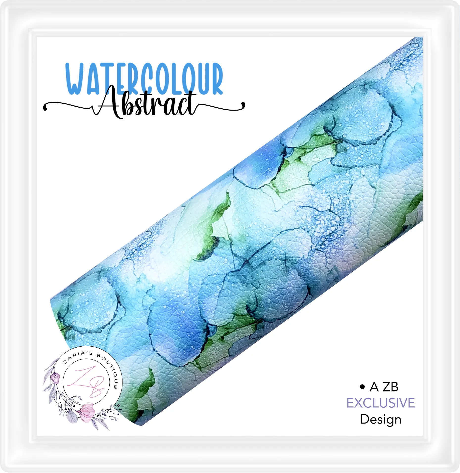 ⋅ Watercolour Abstract ⋅ Custom Luxe Vegan Faux Leather ⋅ Sheets or Rolls! ⋅