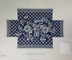 * Whimsy and Grace Wg12856 Navy Damask Brick- 13m