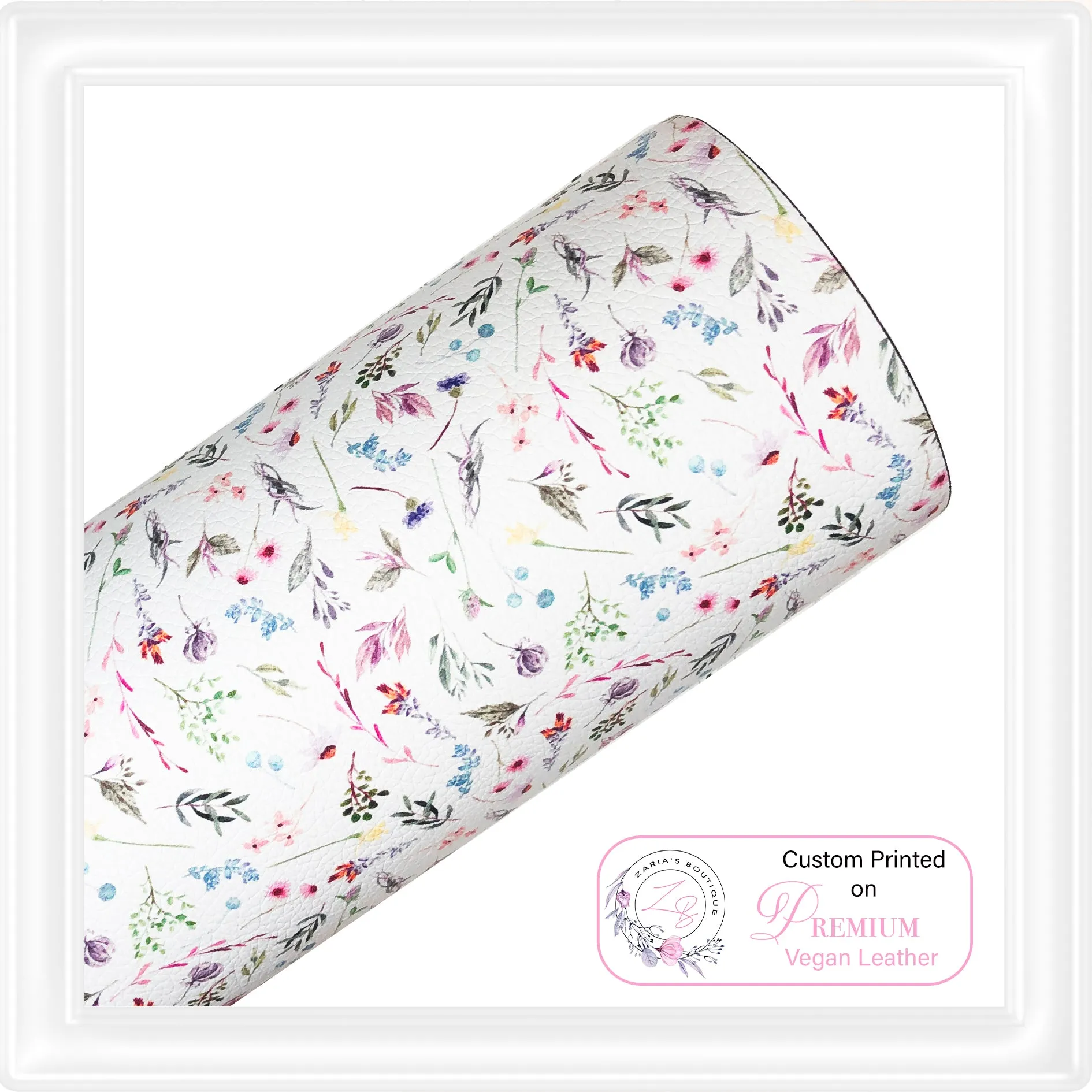 ⋅  Wildflowers ⋅ Custom Printed Premium Vegan Faux Leather ⋅