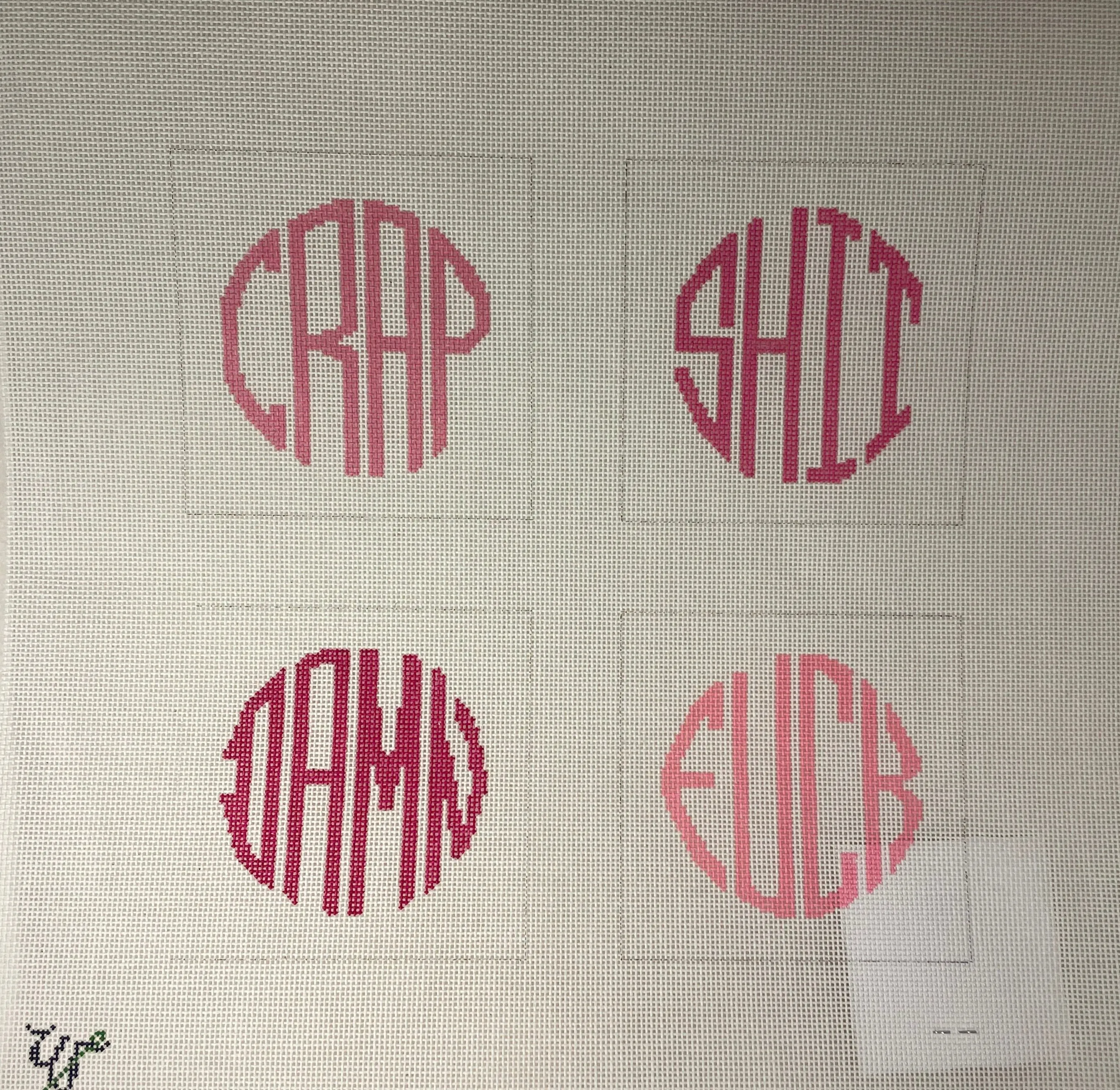 * Wipstitch Needleworks WS084 Square Dirty Coasters- Pink