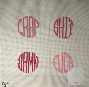 * Wipstitch Needleworks WS084 Square Dirty Coasters- Pink