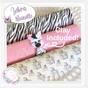 ⋅  Zebra Clay Bundle ⋅ Leather  Glitter & Clay 4 Piece Bundle OR Single Sheets ⋅