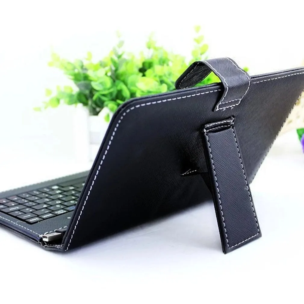 10.1 Inch PU Leather Case Keyboard Tablet Stand