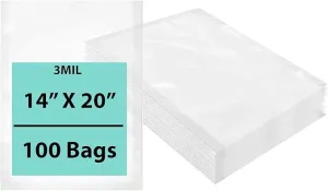 14X20 inches Vacuum Seal Bags for Food Packaging 3 Mil Co-Extruded