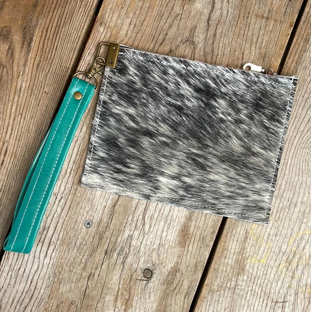 167 Make-up bag - Black & White w/ Agave Laredo