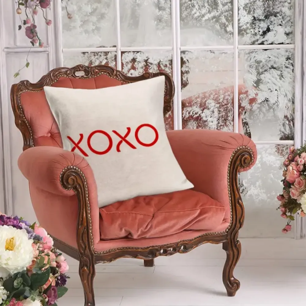 18X18 Sets of 2 Valentine's Day Throw Pillow Covers (*No Inserts) Canvas Feel Set Heart 15A or 15B