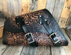 1982-2022 Sportster Saddle Bag Harley Frame Ant Brown Oak Leaf Leather USA! MRC