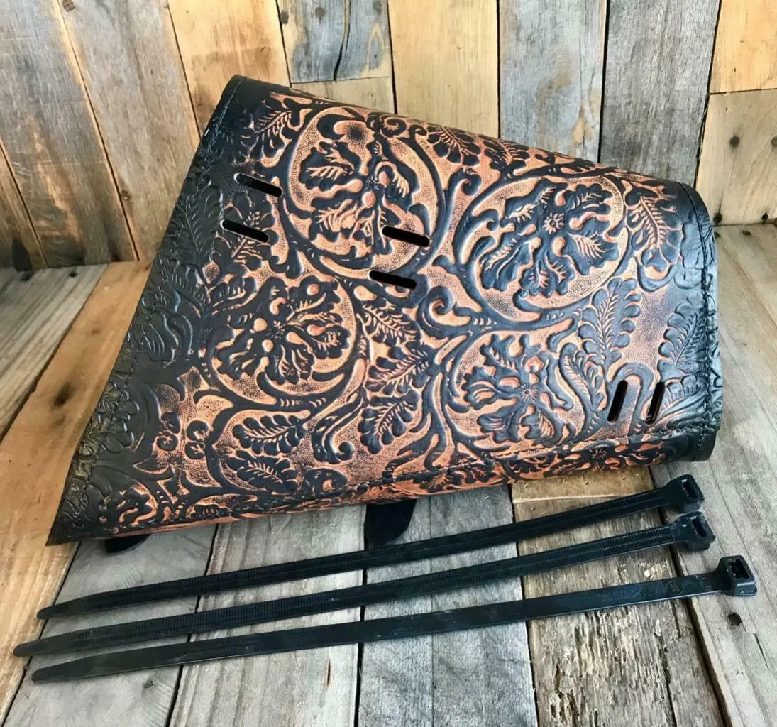 1982-2022 Sportster Saddle Bag Harley Frame Ant Brown Oak Leaf Leather USA! MRC
