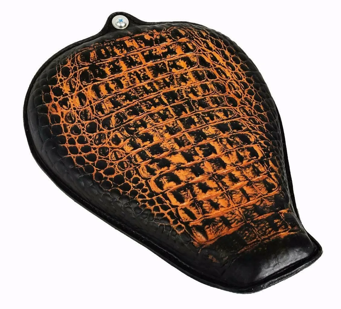 2004-2006 Sportster Harley On The Frame Seat AntBrn Alligator Leather All Models