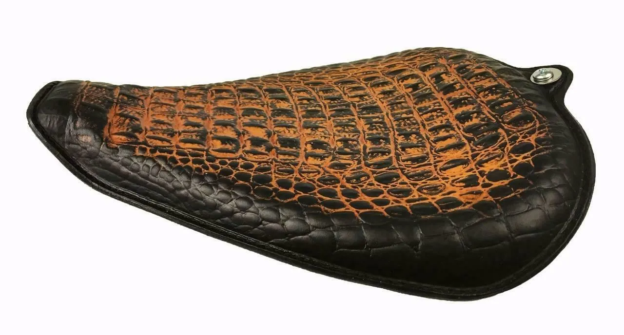 2004-2006 Sportster Harley On The Frame Seat AntBrn Alligator Leather All Models