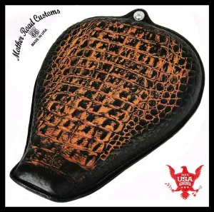 2004-2006 Sportster Harley On The Frame Seat AntBrn Alligator Leather All Models