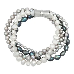 202-DM-S | DARK MIX 4-STRAND BAROQUE PEARL BRACELET