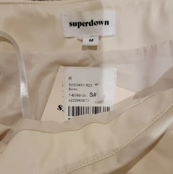 2pc SET $84 Superdown Faux Leather Top AND Skirt MEDIUM