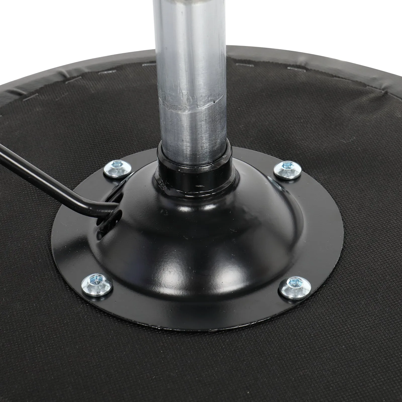 360° Rotatable Round Bar Stool in Black with Chrome-Plated Detailing