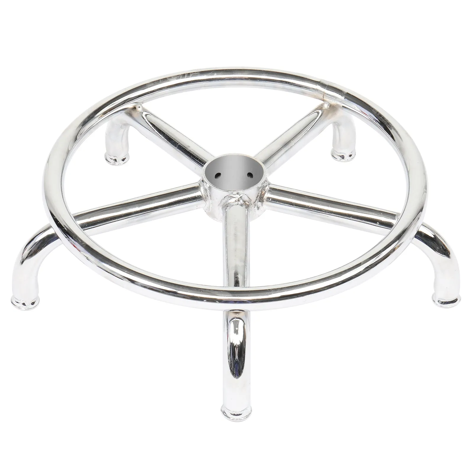 360° Rotatable Round Bar Stool in Black with Chrome-Plated Detailing