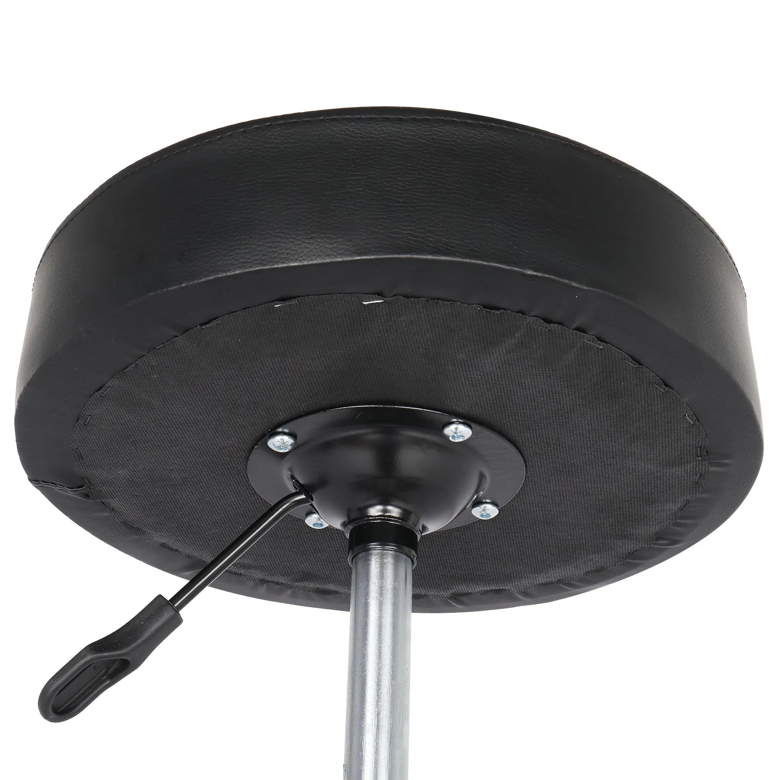 360° Rotatable Round Bar Stool in Black with Chrome-Plated Detailing
