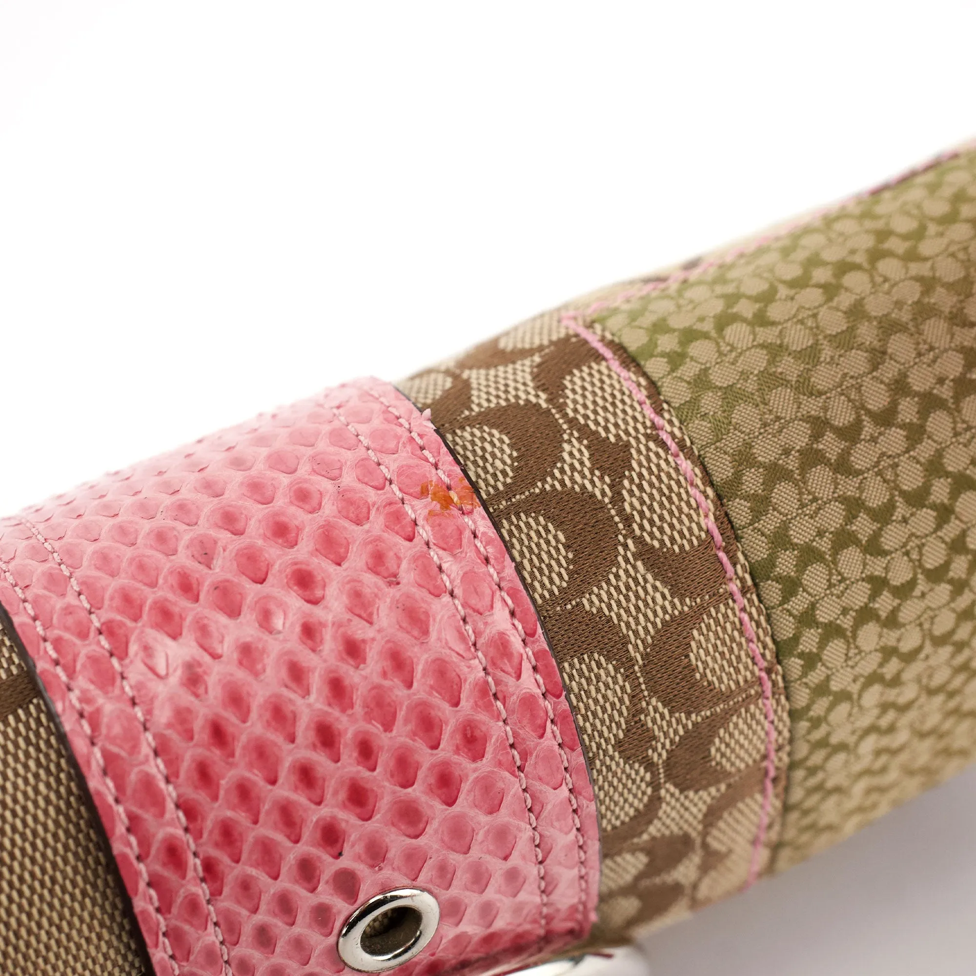 3689 Beige Pink Snake Soho Shoulder Bag