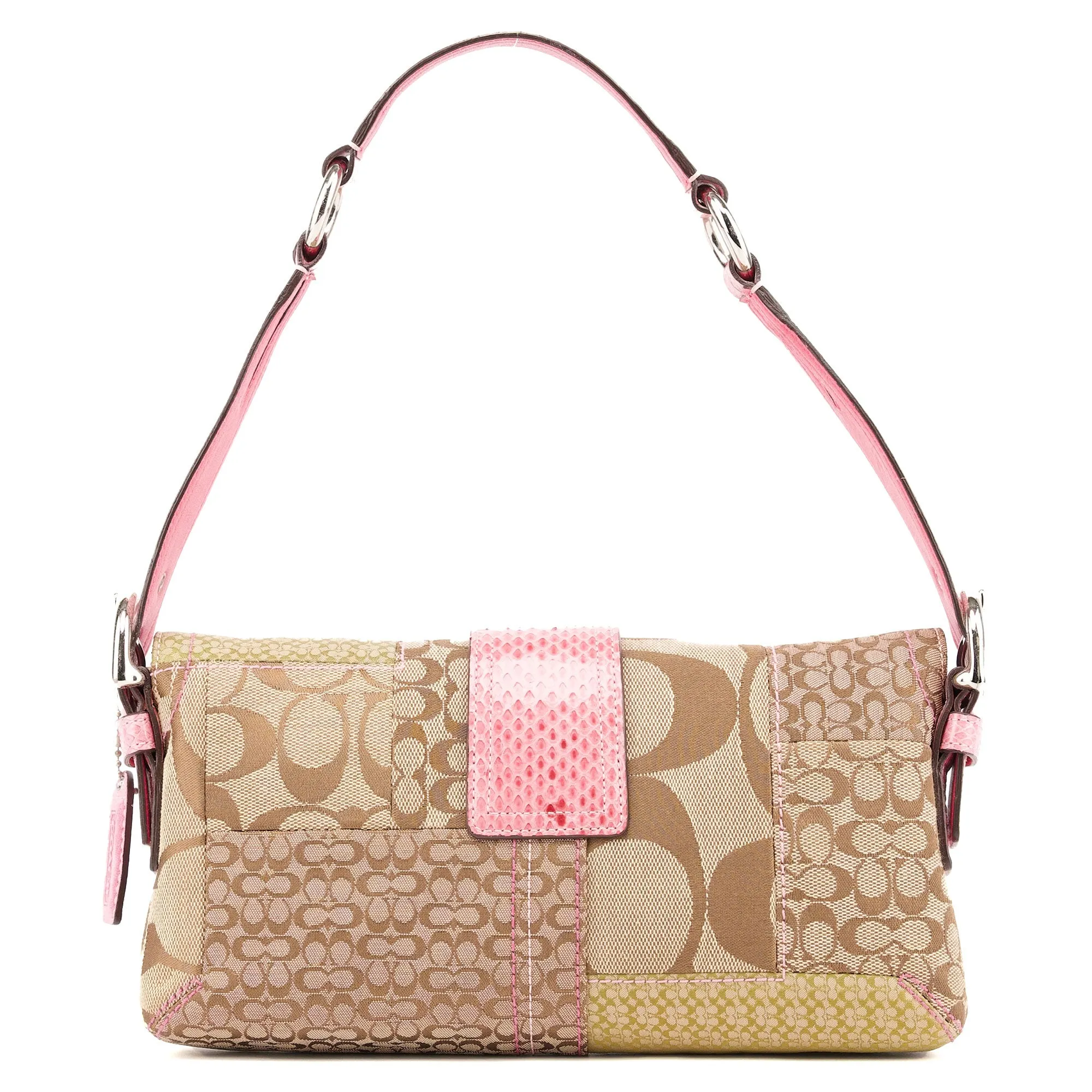 3689 Beige Pink Snake Soho Shoulder Bag