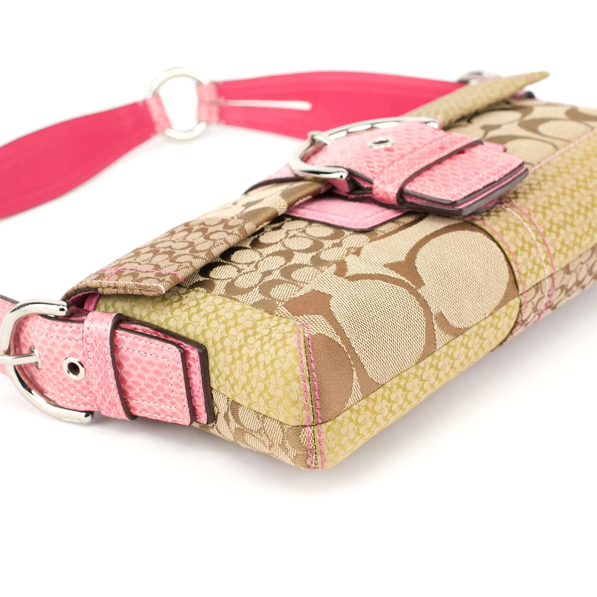 3689 Beige Pink Snake Soho Shoulder Bag