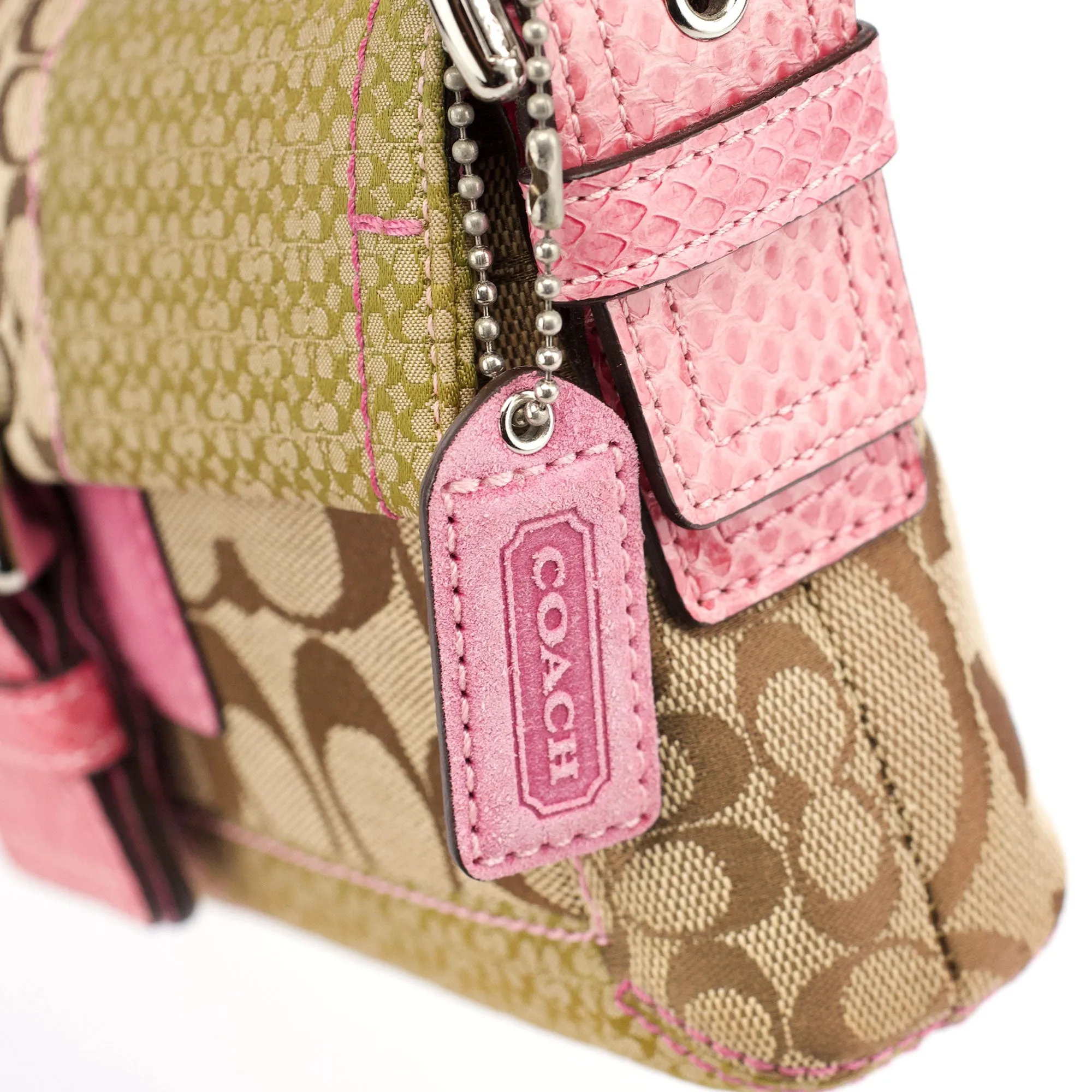 3689 Beige Pink Snake Soho Shoulder Bag
