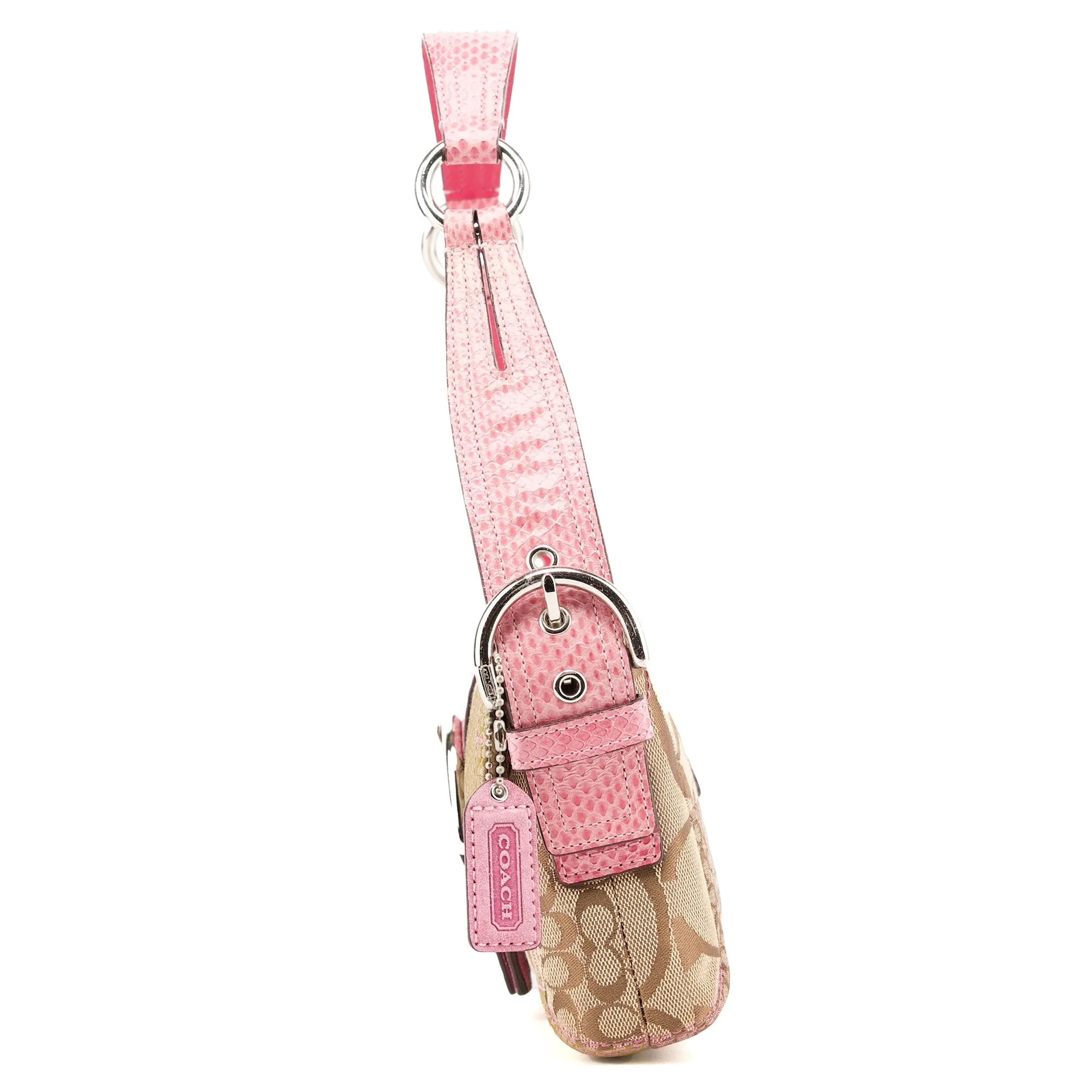 3689 Beige Pink Snake Soho Shoulder Bag