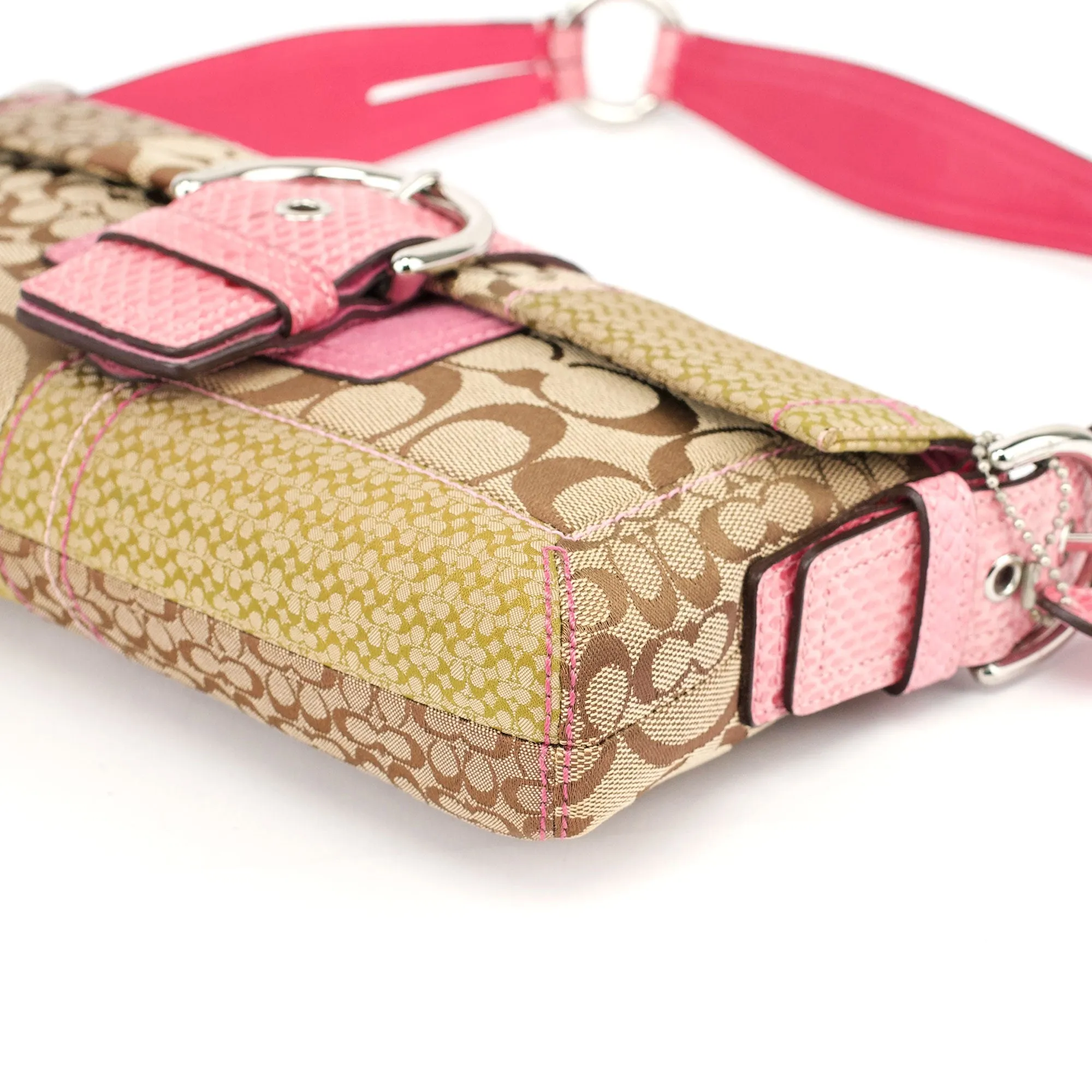 3689 Beige Pink Snake Soho Shoulder Bag