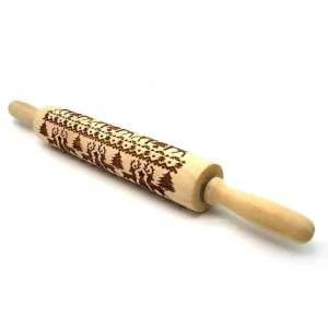 3D Rolling Pin- Reindeer & Christmas Trees