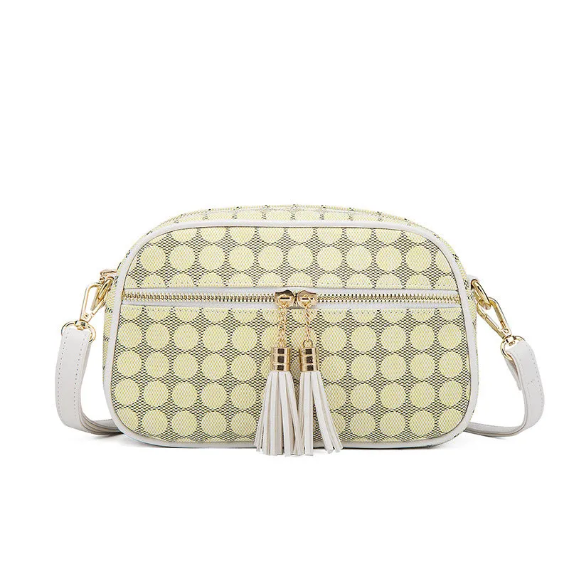 4-Piece Polka Dot Tassel Crossbody Bag